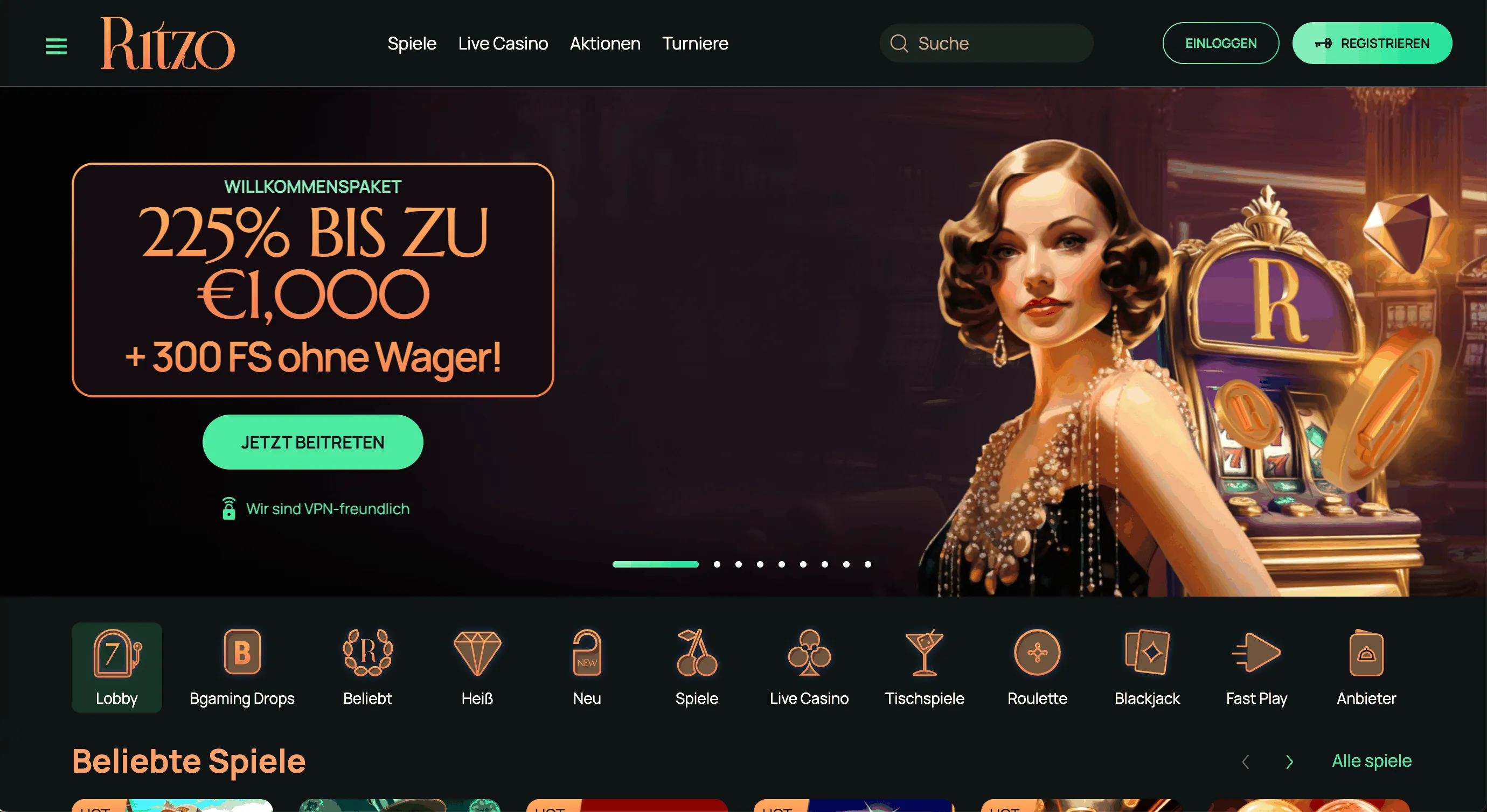 Online Ritzo Casino Lobby-Seite Ritzo Casino Lobby-Seite